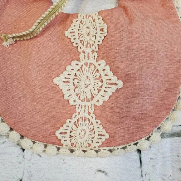 Boho Vintage Inspired Reversable Baby Bib with Matching Headbands Baby G… - Picture 10 of 10